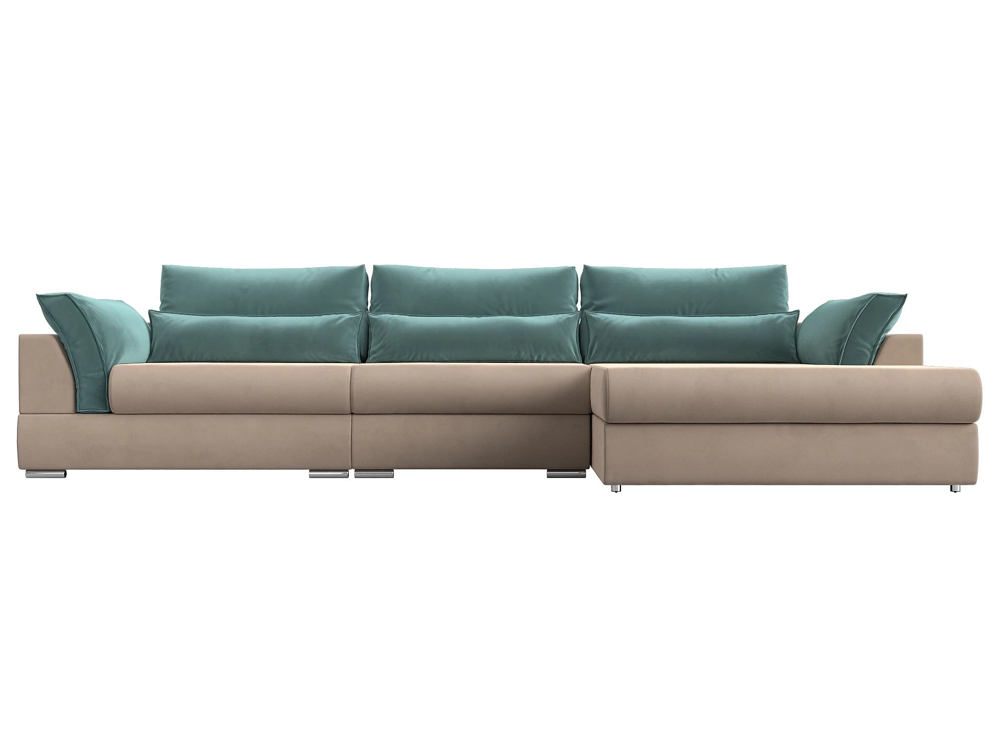 Угловой диван с правым углом Пекин Лонг Плюш Дизайн 1