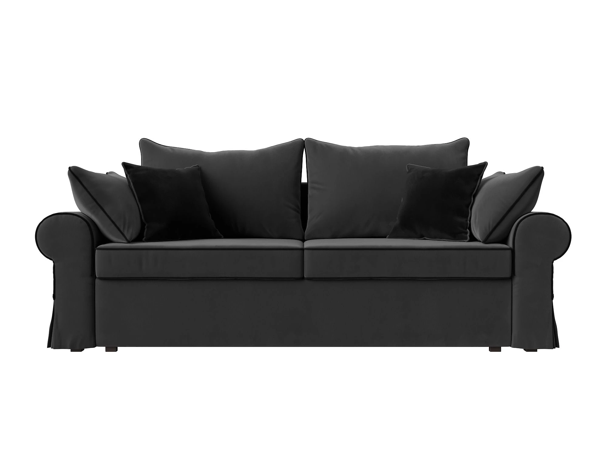 Прямой диван серого цвета Элис Плюш Дизайн 9