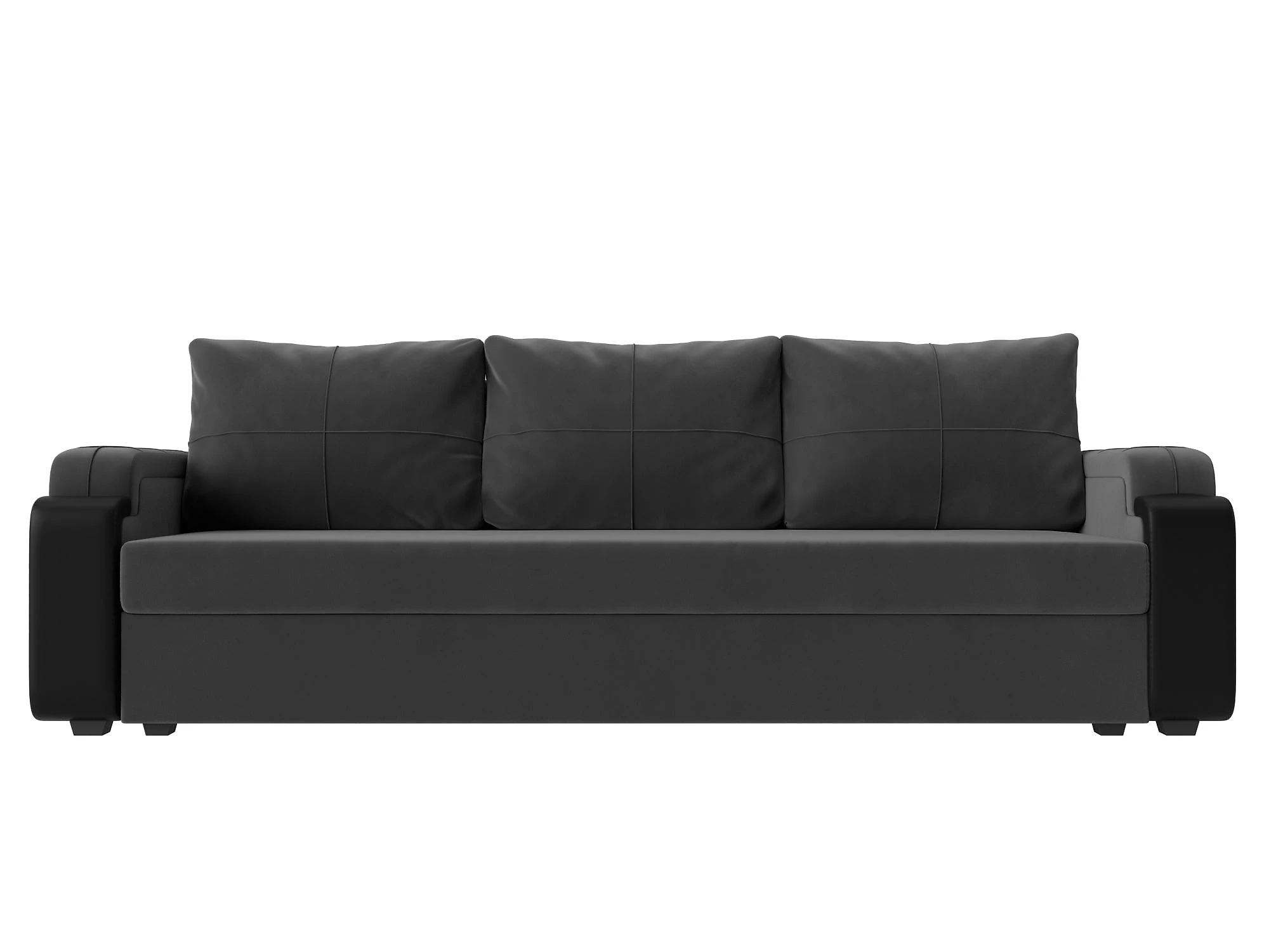 Прямой диван серого цвета Николь Лайт Плюш Дизайн 6