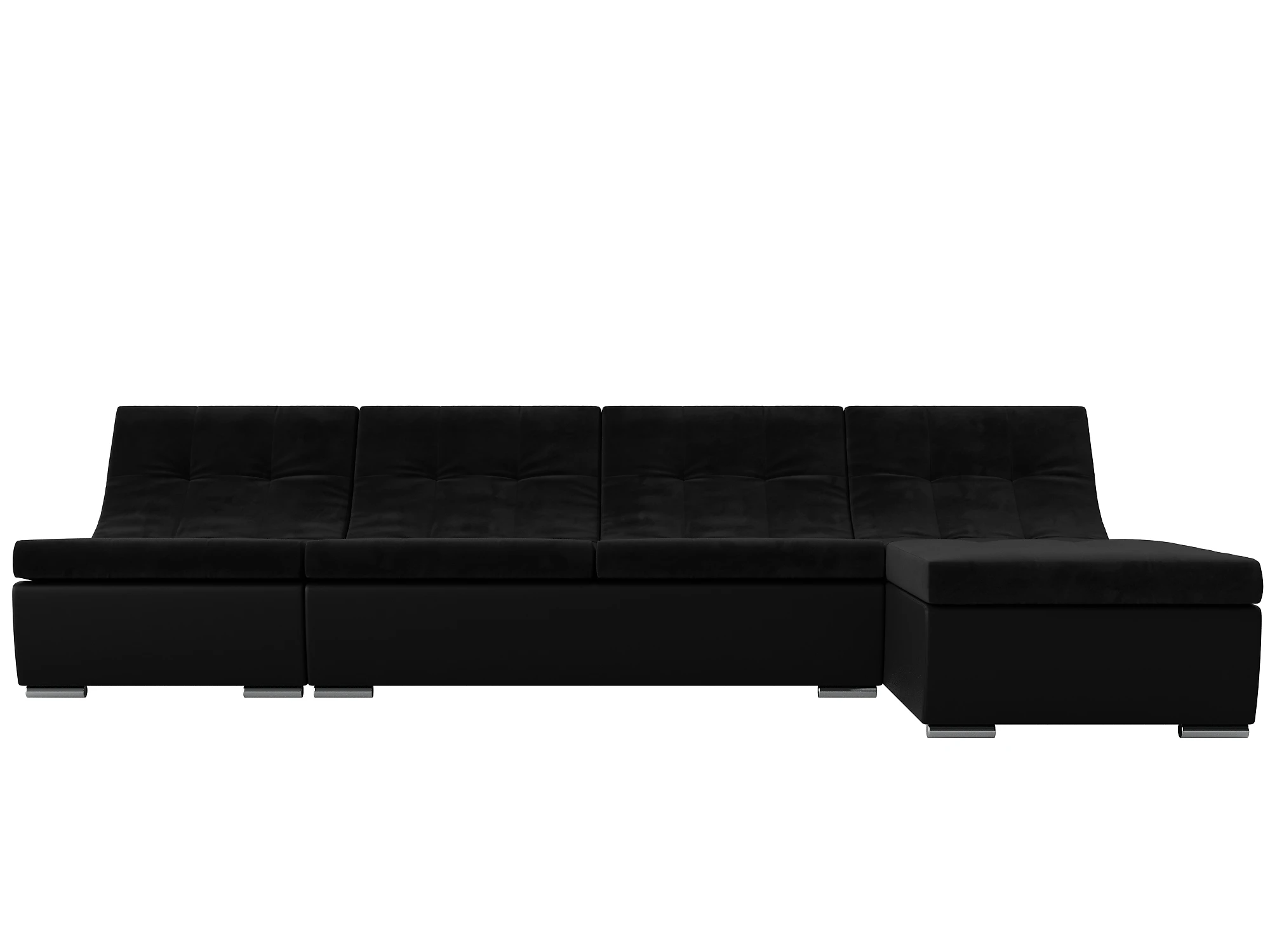 Угловой диван черно-белый Монреаль Плюш Дизайн 8