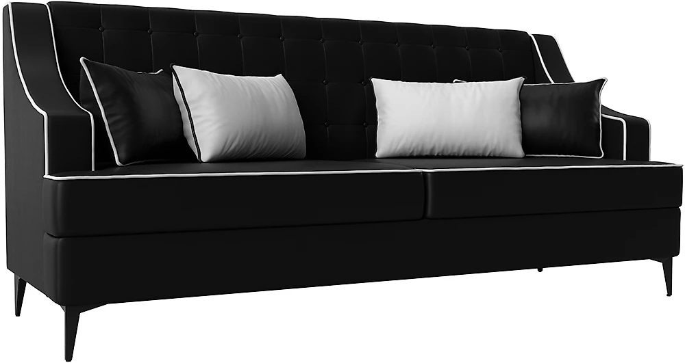 Прямой диван 190 см Марк Черный - Белый