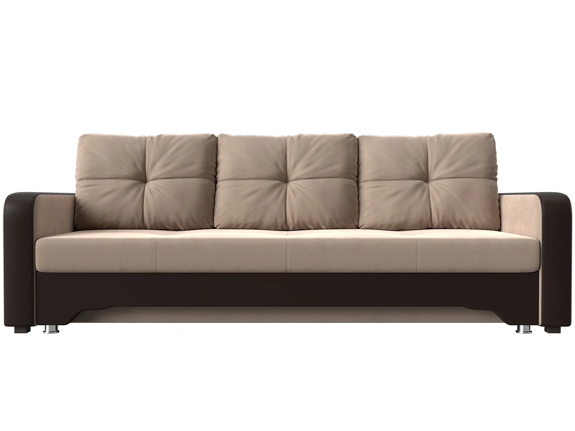 Прямой кожаный диван Ник-3 Плюш Дизайн 1
