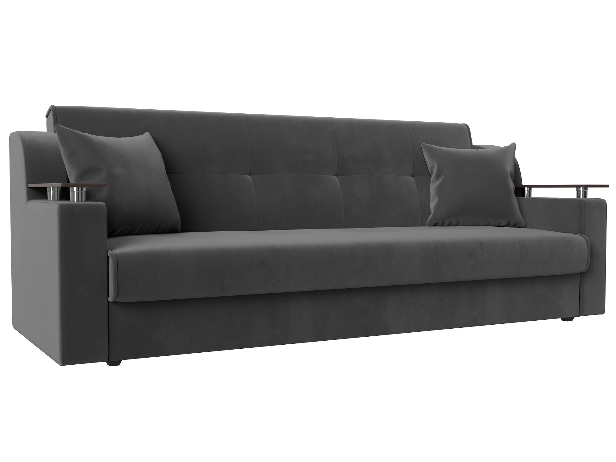 Прямой диван серого цвета книжка Сенатор Плюш Дизайн 5