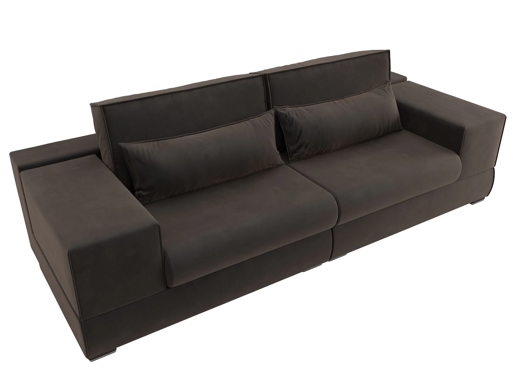 Прямой диван из велюра  Лига-037 Плюш Дизайн 6