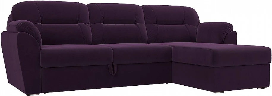 Угловой диван для гостиной Бостон Плюш Виолет