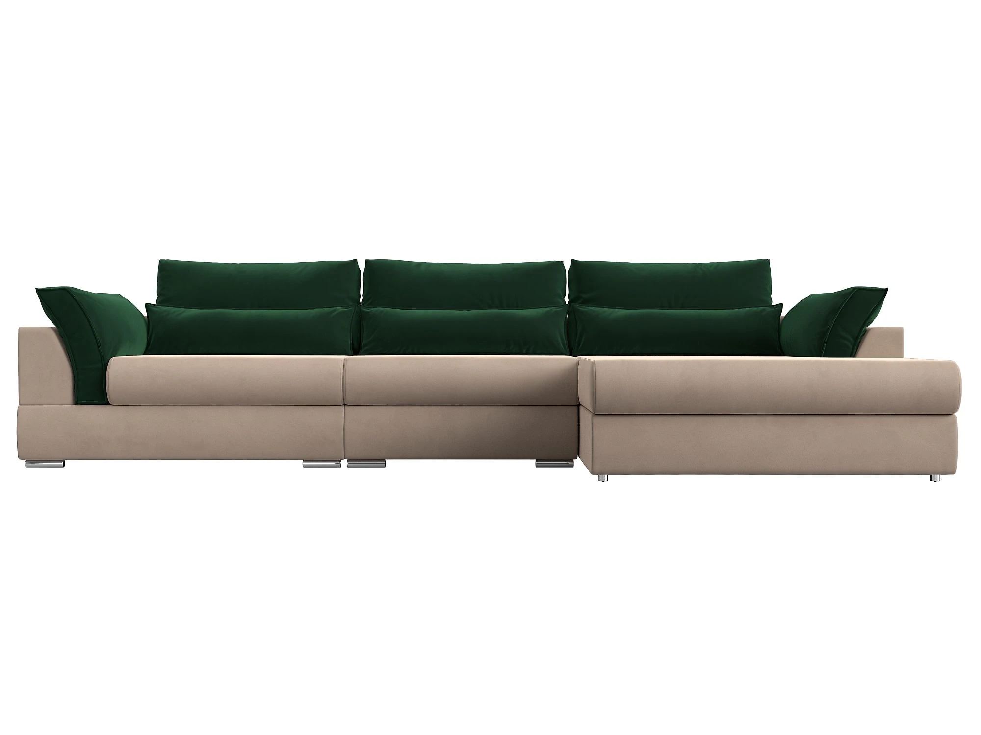 Угловой диван салатовый Пекин Лонг Плюш Дизайн 3