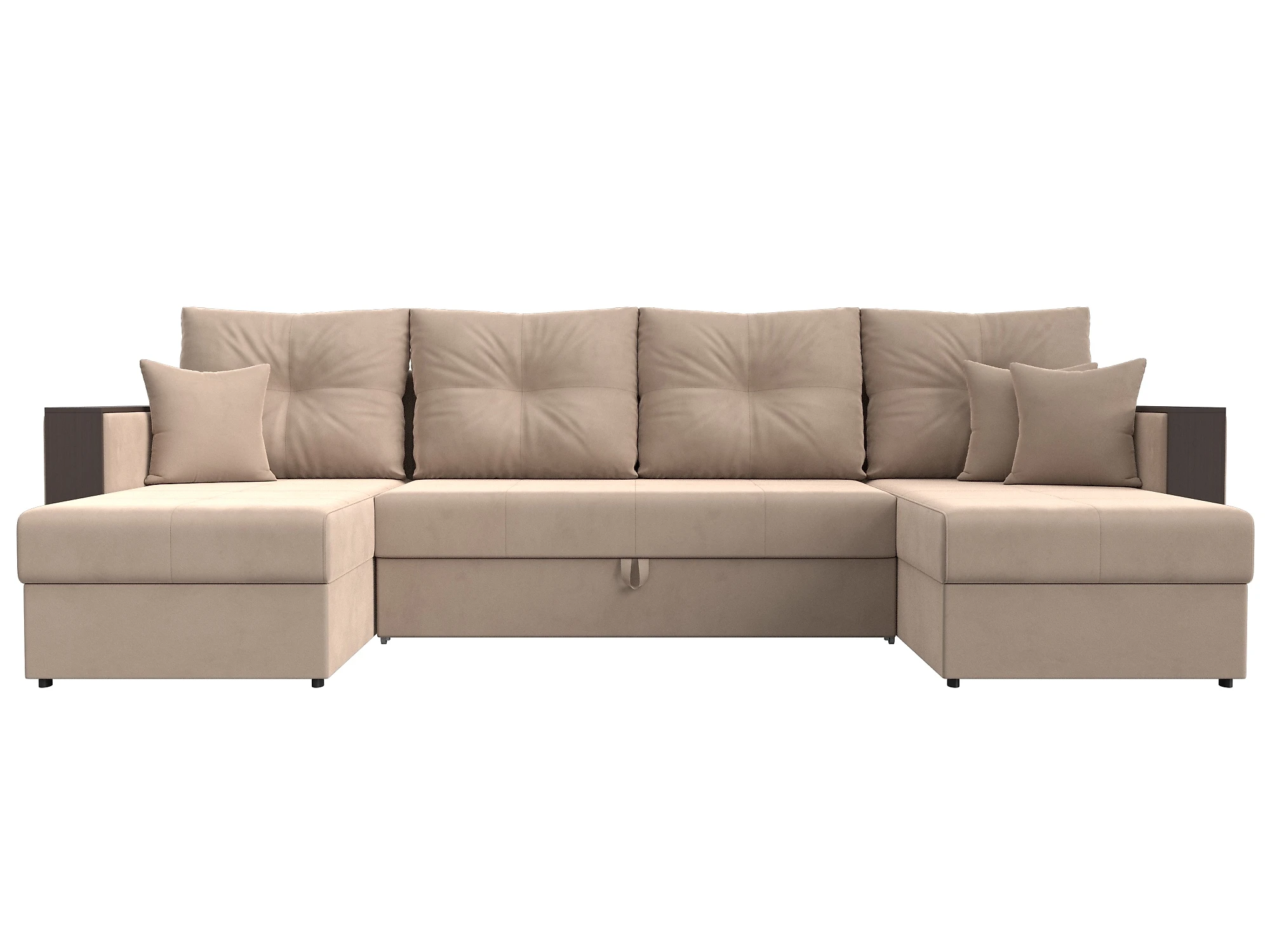 Угловой диван с ящиком для белья Валенсия-П Плюш Дизайн 1