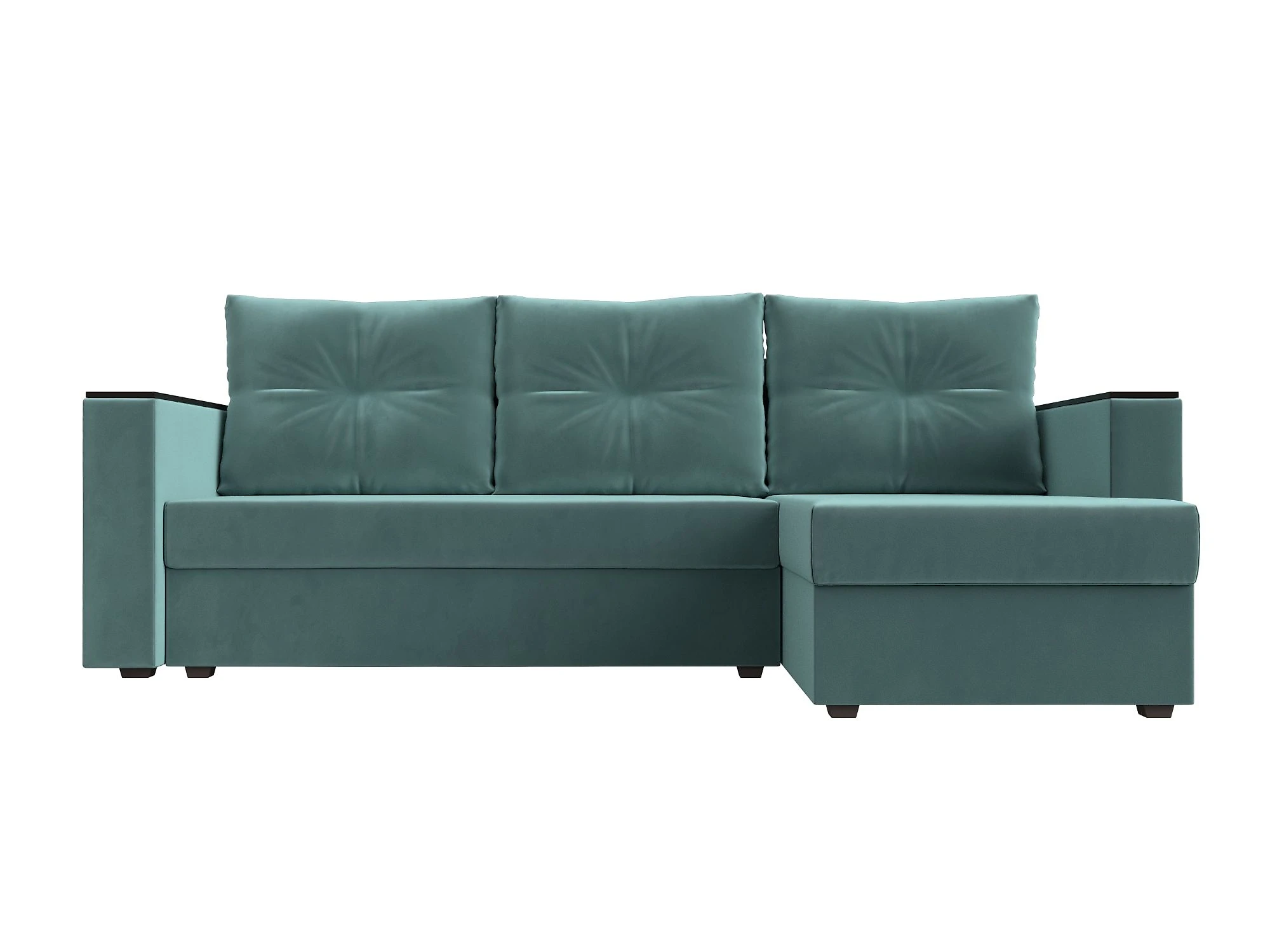 Угловой диван эконом класса Атланта Лайт Плюш без стола Дизайн 2