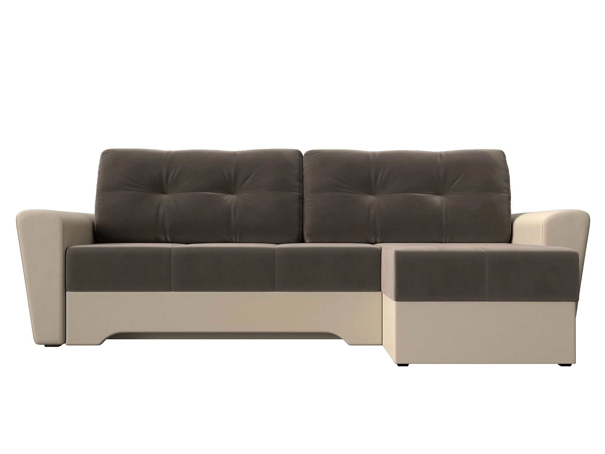 Угловой диван с подушками Амстердам Плюш Дизайн 13