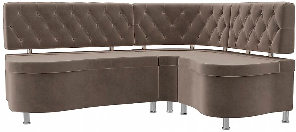 диван с антивандальным покрытием Вегас Плюш Браун угловой