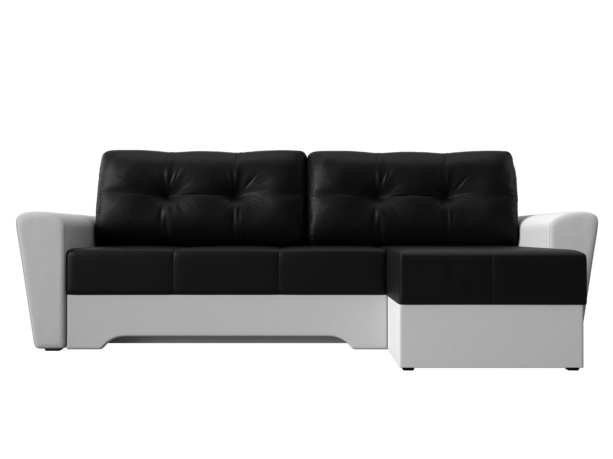 Угловой диван черно-белый Амстердам Дизайн 48