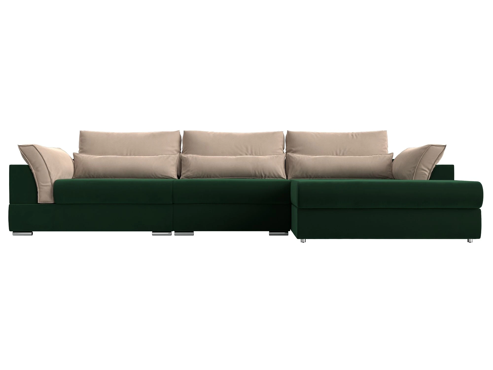 Угловой диван изумрудный Пекин Лонг Плюш Дизайн 10