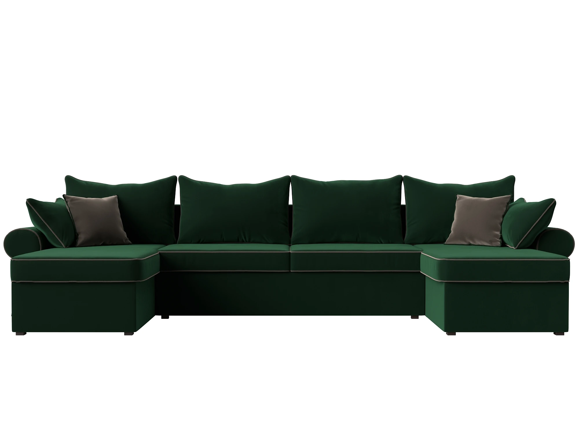 Угловой диван салатовый Элис-П Плюш Дизайн 8