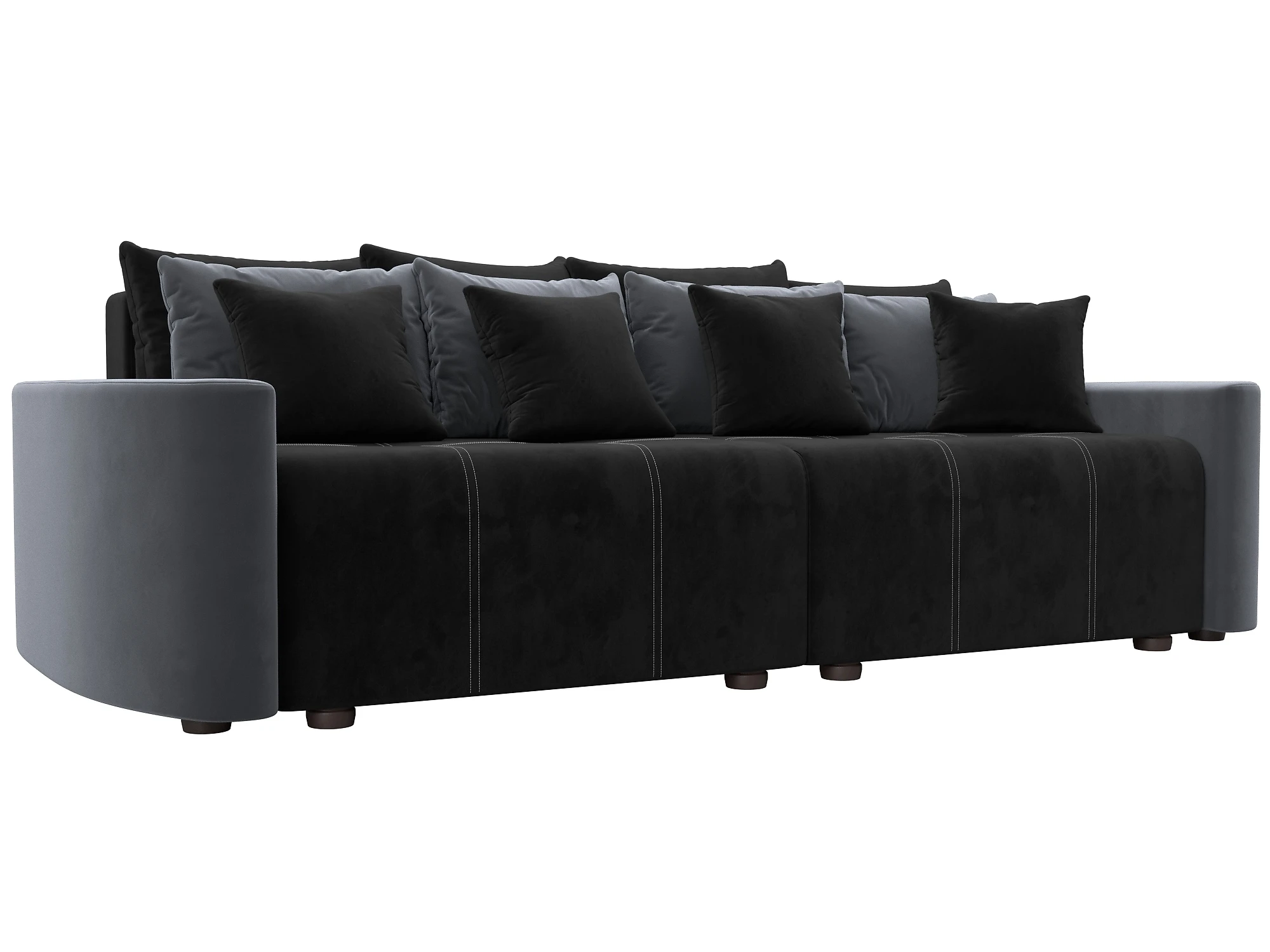 диван с антивандальным покрытием Бристоль Велюр Черный-Серый