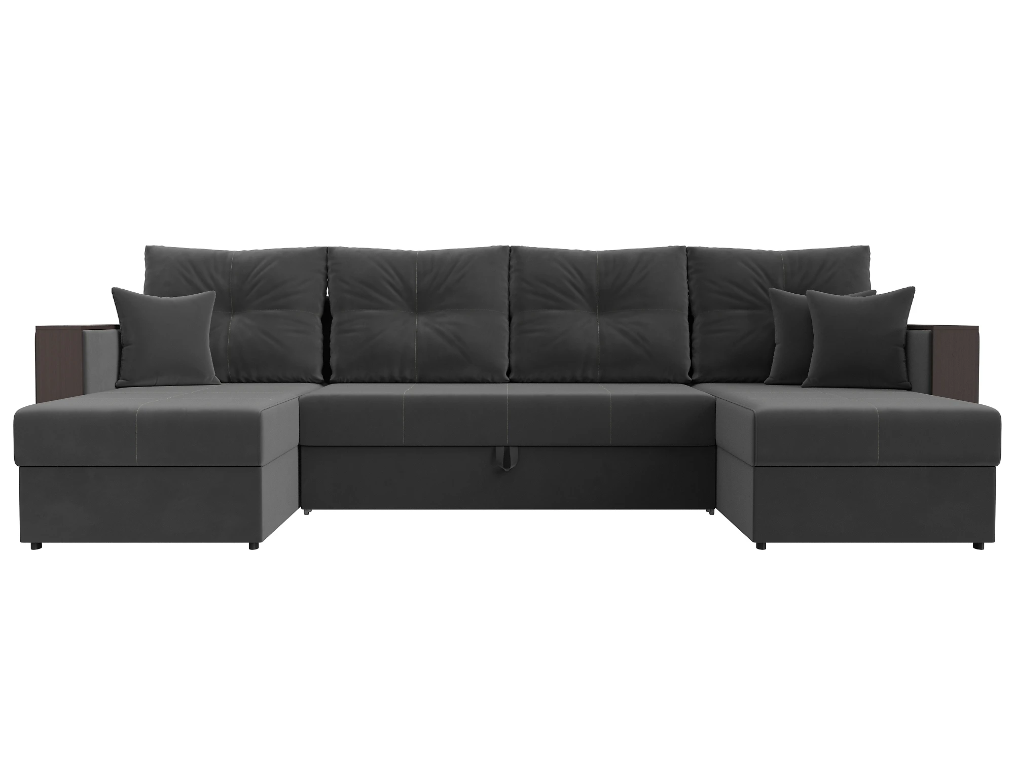 Угловой диван с подушками Валенсия-П Плюш Дизайн 6