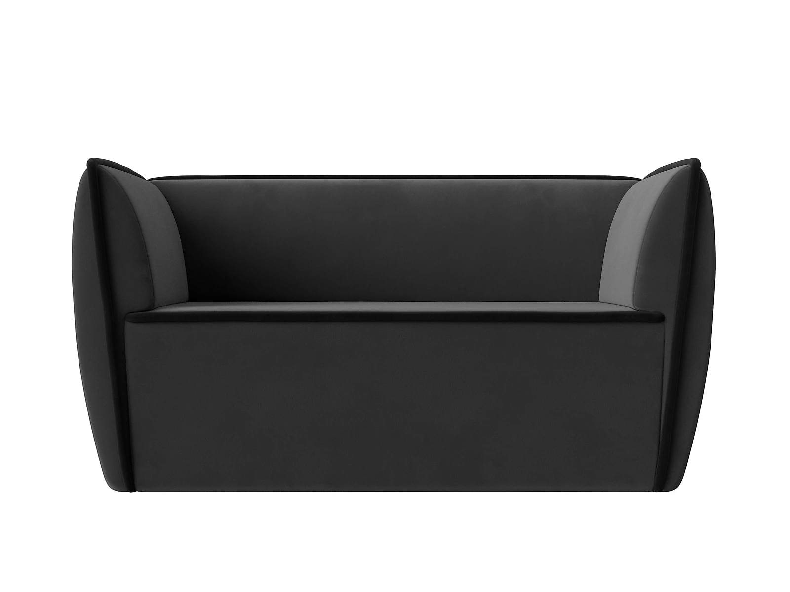 Прямой диван серого цвета Бергамо-2 Плюш Дизайн 12