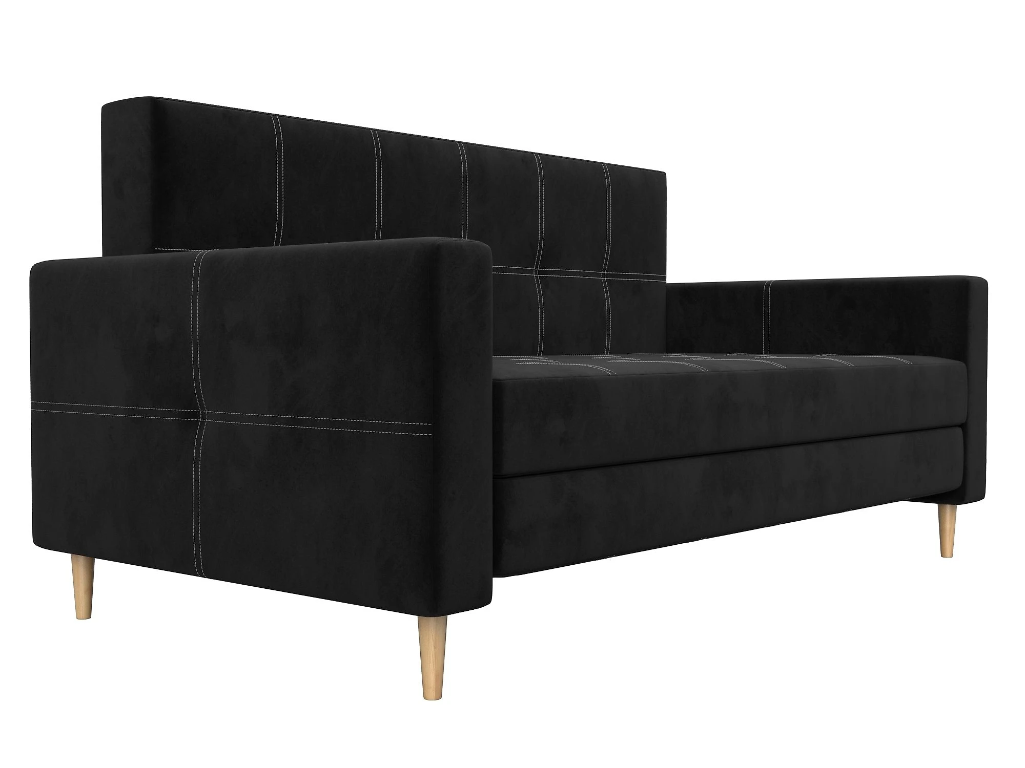 Прямой диван из велюра  Лига-038 Плюш Дизайн 6