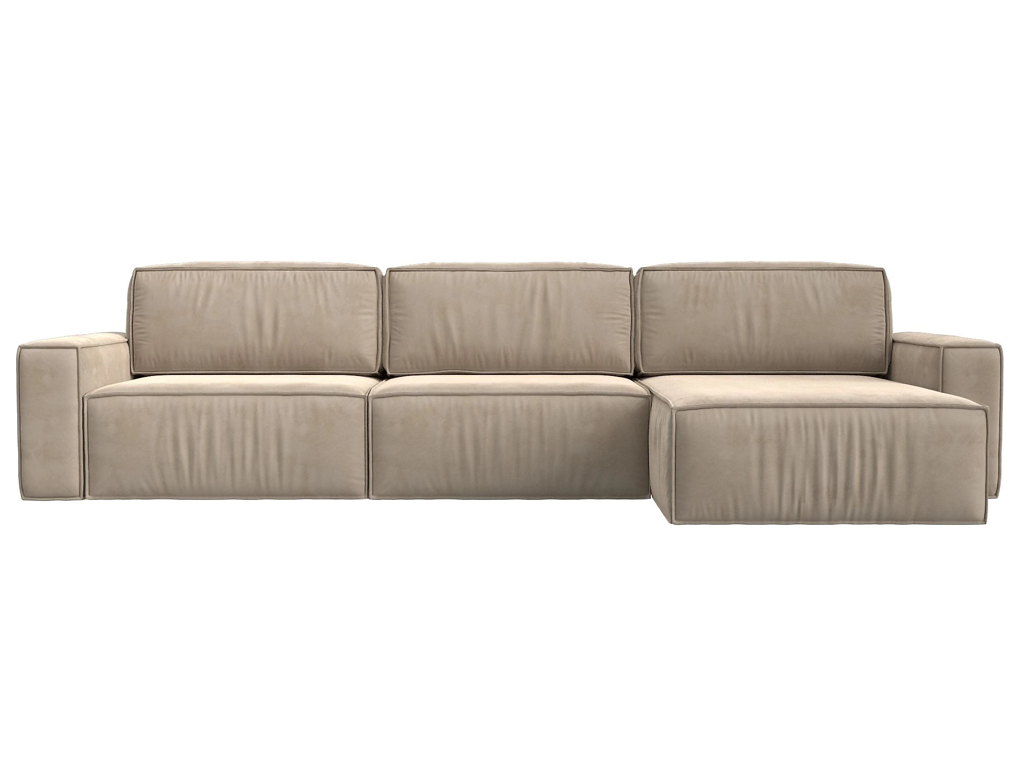 Угловой диван с независимым пружинным блоком Прага Классик лонг Плюш Дизайн 1