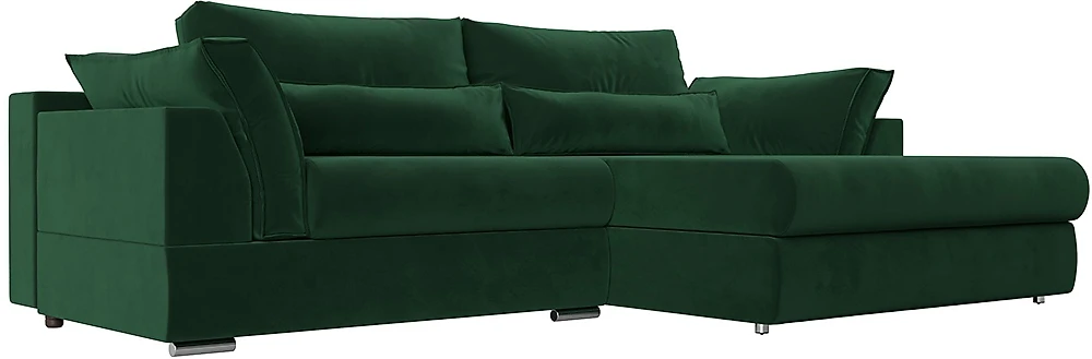 Угловой диван с левым углом Пекин Велюр Грин