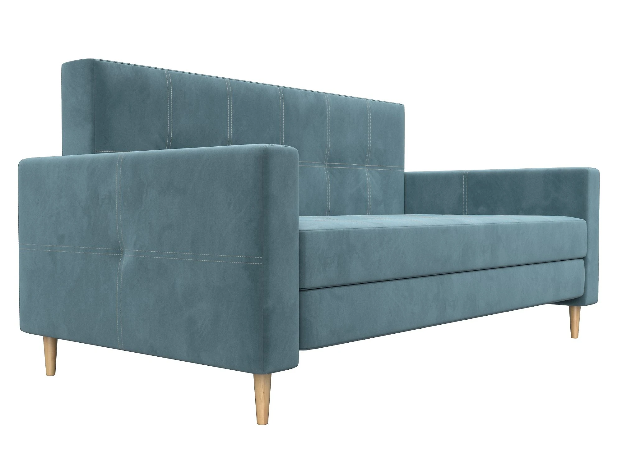 Прямой диван из велюра  Лига-038 Плюш Дизайн 2