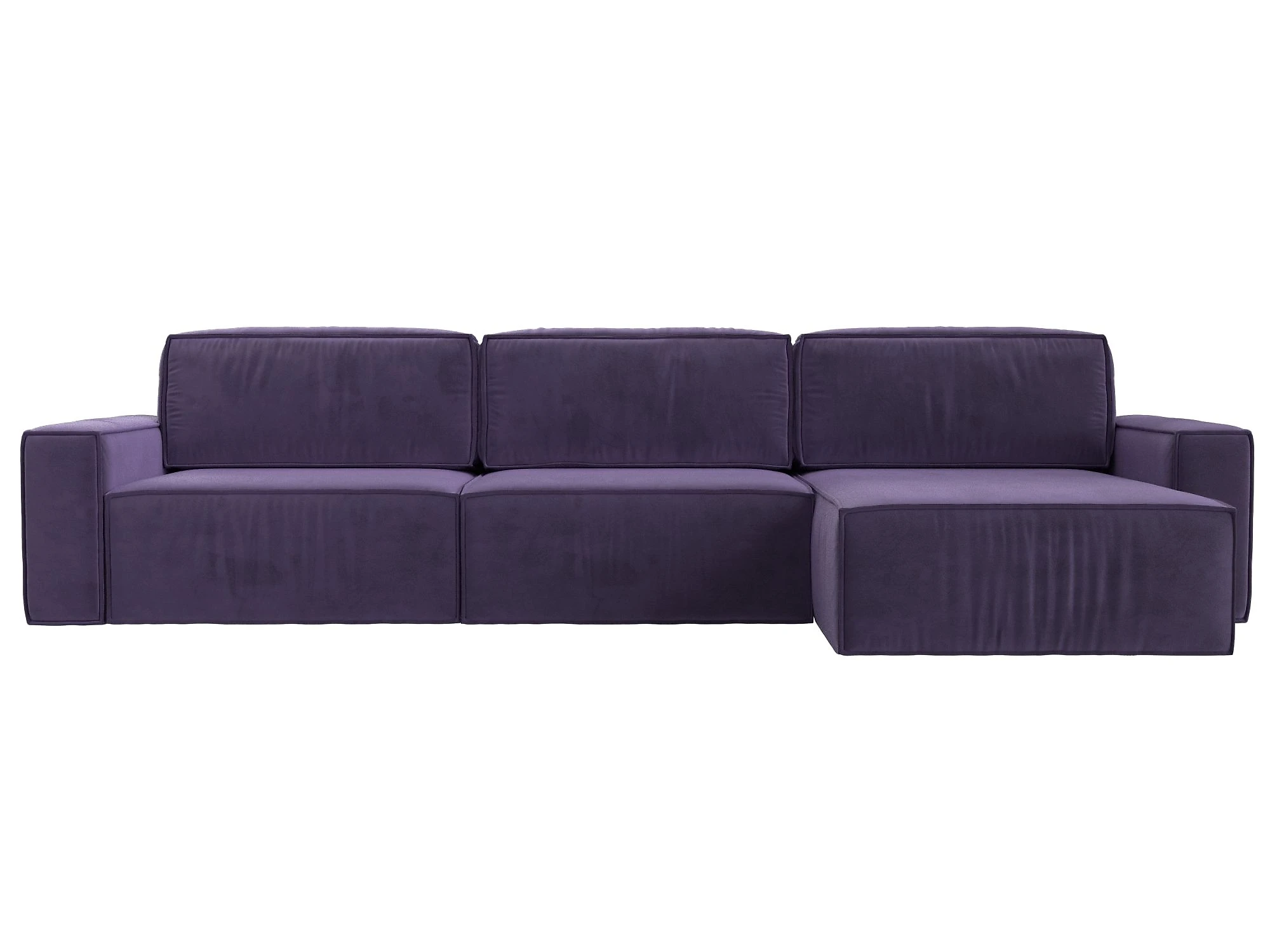 Угловой диван с независимым пружинным блоком Прага Классик лонг Плюш Дизайн 7