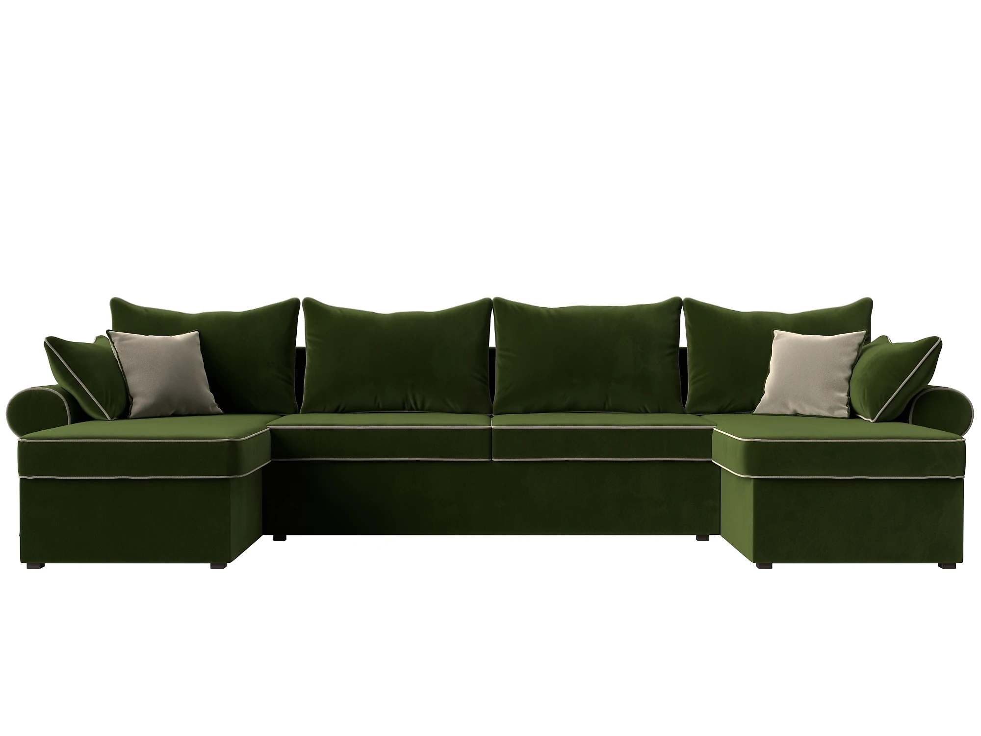 Угловой диван изумрудный Элис-П Дизайн 4