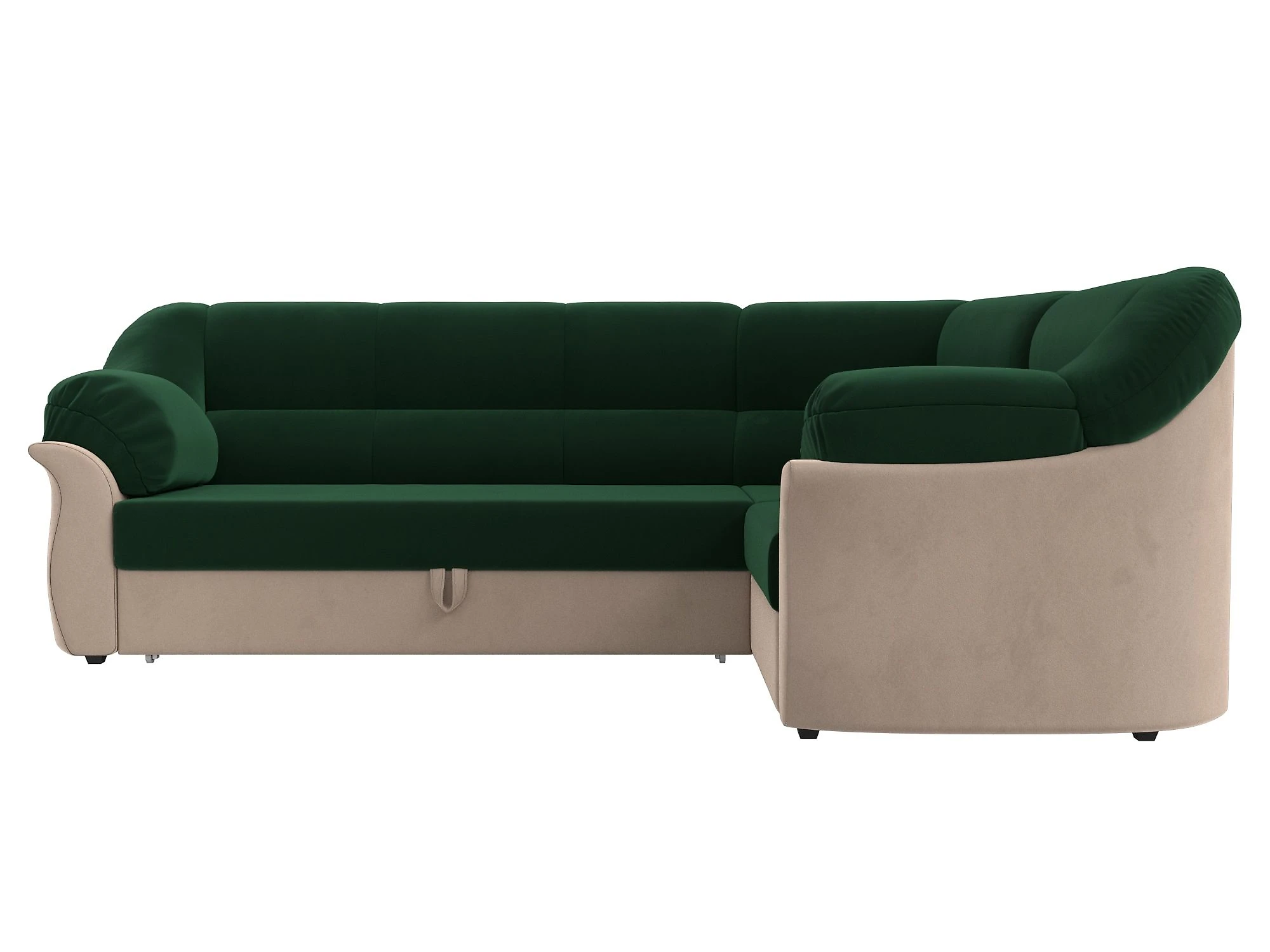 Угловой диван изумрудный Карнелла Плюш Дизайн 17