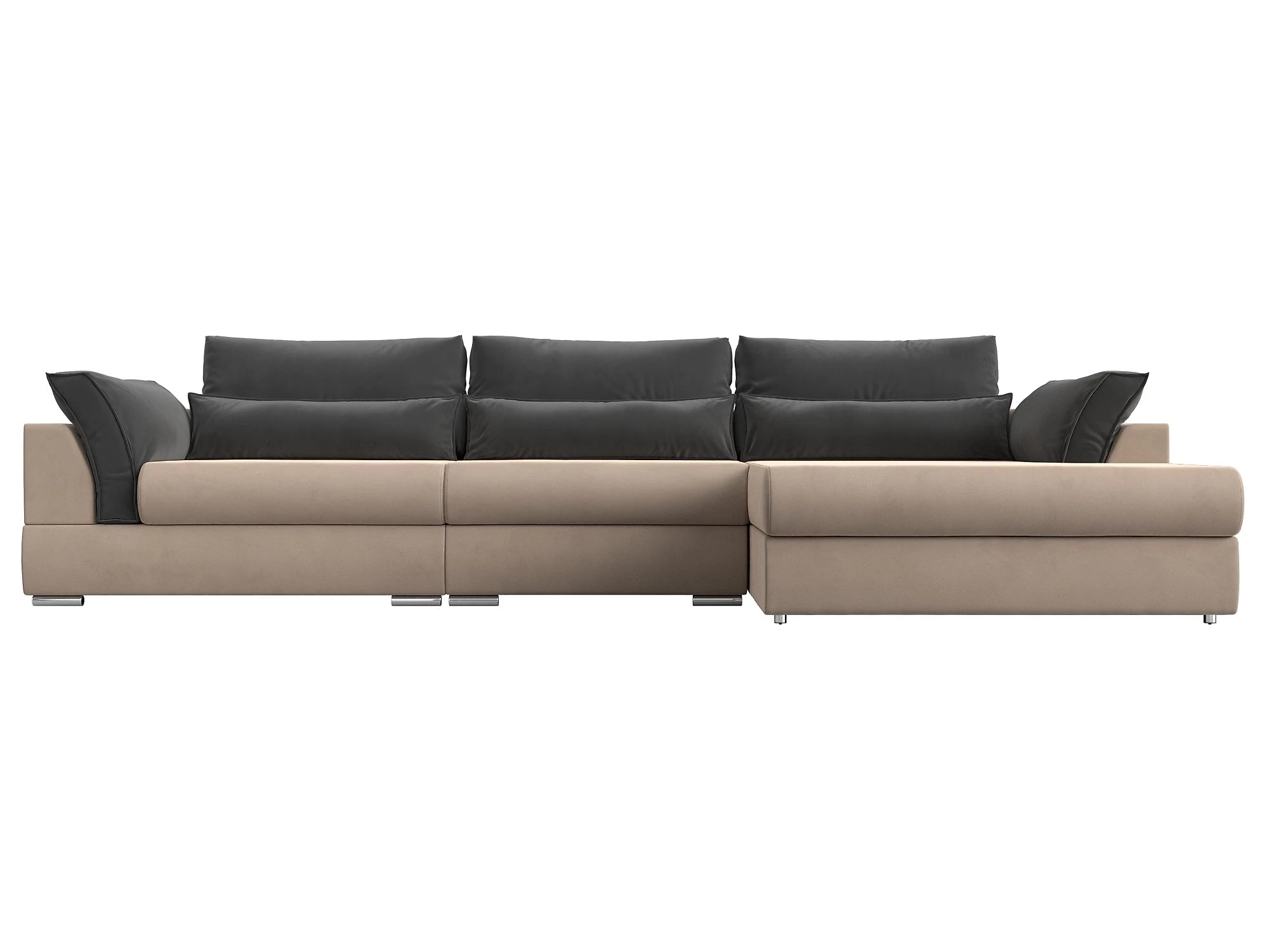 Угловой диван с правым углом Пекин Лонг Плюш Дизайн 5