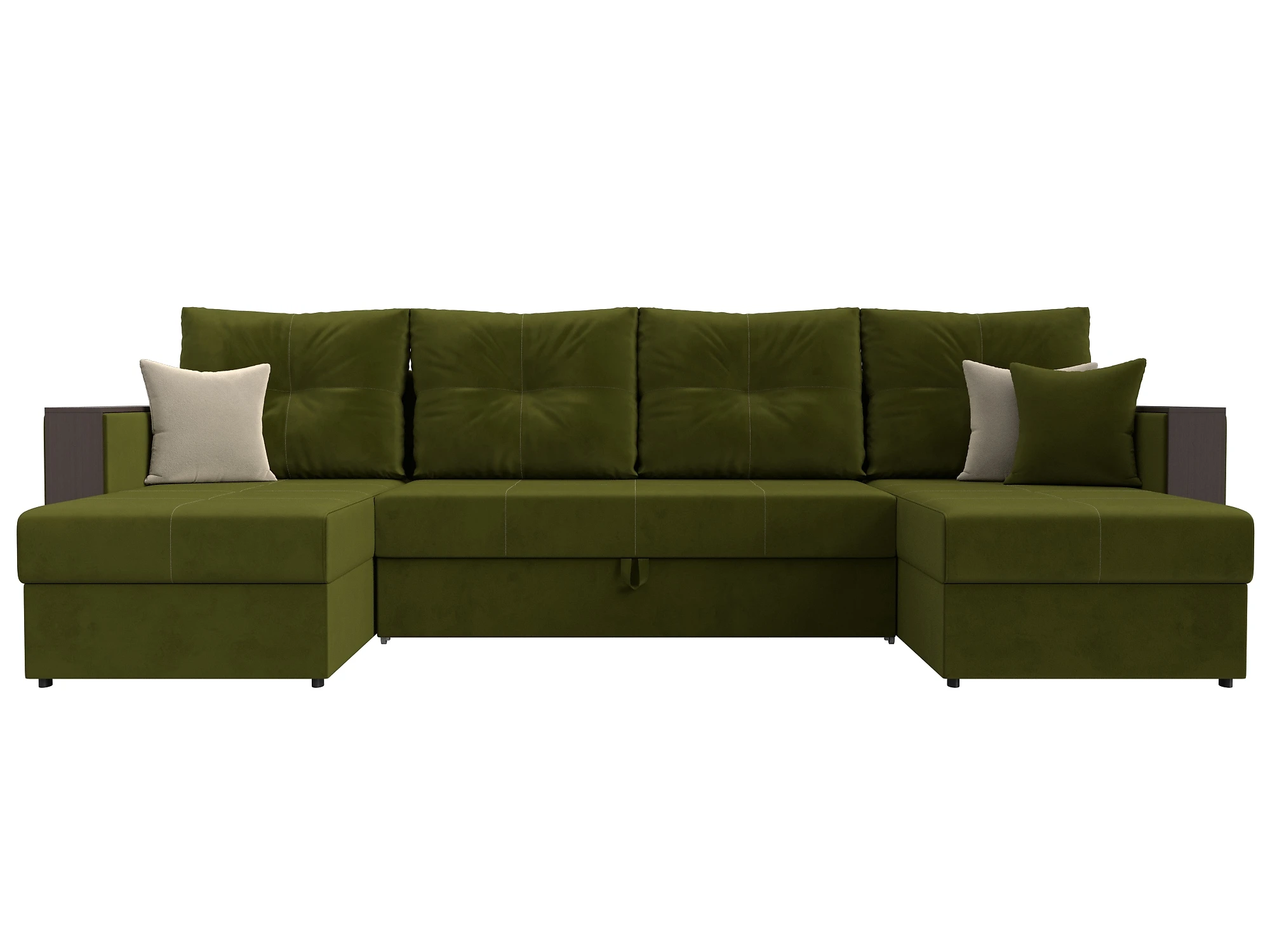 Угловой диван изумрудный Валенсия-П Дизайн 2