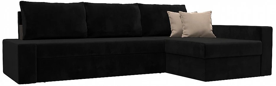 Угловой диван с подушками Версаль Велюр Блэк