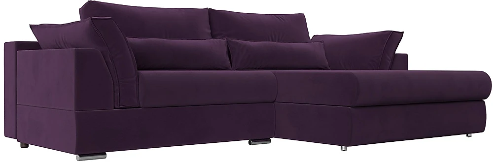 Угловой диван из велюра Пекин Велюр Фиолет